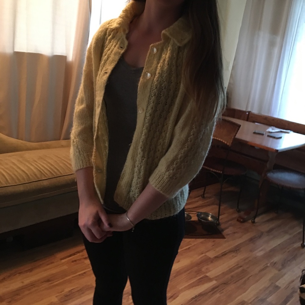 Yellow cardigan